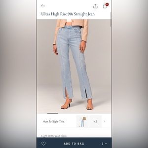 Abercrombie & Fitch 90s Straight Jeans Curve Love 25XS